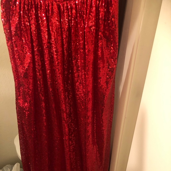Kate Kasin formal red sequin dress 16inch PTP, 47 inch long, Size 10 - Picture 11 of 11